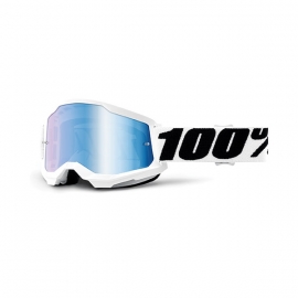 Maschera 100% STRATA 2 EVEREST lente spechiata blu Motocross Enduro Mtb