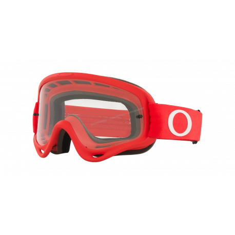 Maschera Oakley O Frame MX rossa lente chiara motocross enduro dh