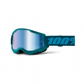 Maschera 100% STRATA 2 STONE lente specchiata blu Motocross Enduro Mtb