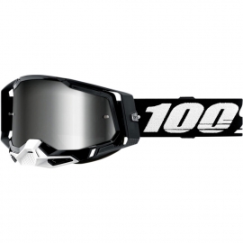 Maschera 100% RACECRAFT 2 nera lente specchiata argento Motocross Enduro Mtb