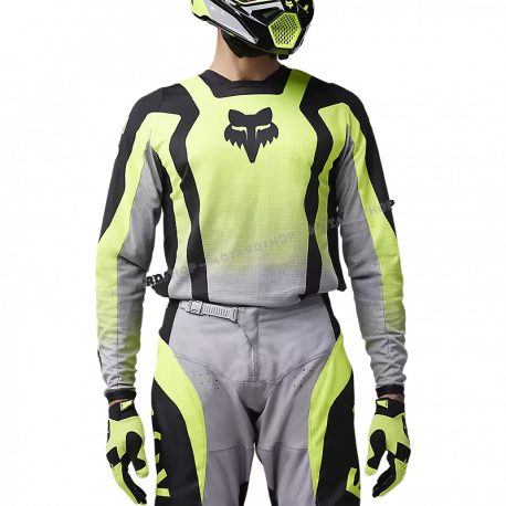 Completo motocross FOX 180 LEAN 2025 grigio e giallo fluo enduro quad