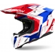 CASCO AIROH TWIST 3 DIZZY bianco blu rosso motocross, enduro quad