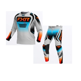 Completo FXR CLUTCH PRO grigio azzurro motocross enduro quad