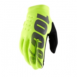 100% BRISKER Giallo Fluo Guanto invernale in Neoprene Motocross Enduro Mtb