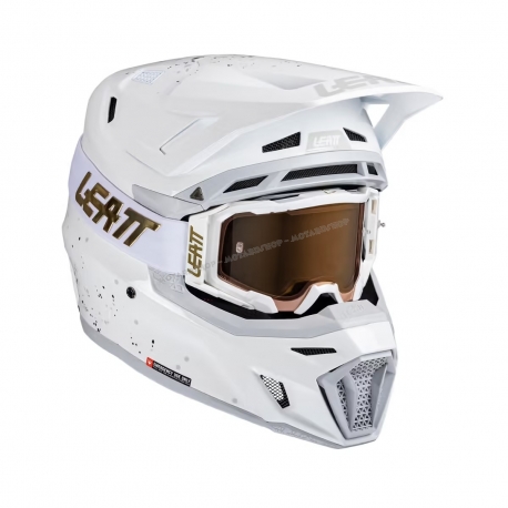 Casco motocross LEATT 8.5 V25 bianco enduro quad in fibre composite