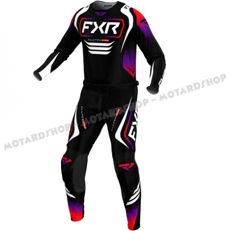 Completo FXR CLUTCH PRO nero rosso viola  motocross enduro quad