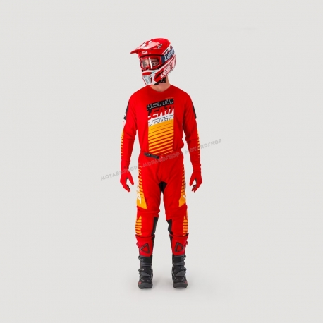 Completo motocross enduro LEATT RIDE KIT 3.5 rosso