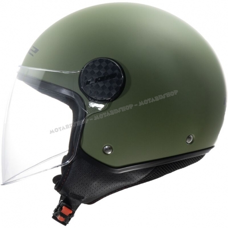 Casco jet LS2 OF558 Sphere LUX 2 verde militare Moto Scooter