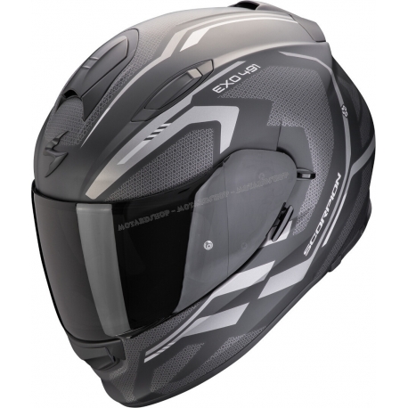 Casco SCORPION EXO-491 KRIPTA nero argento moto strada 